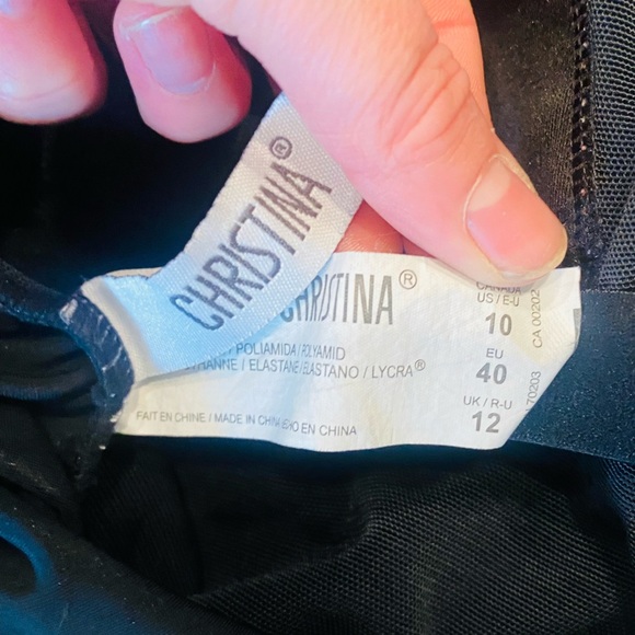 Christina One Piece Wrap Skirt Swimsuit Black & White Safari Animal Print 10 - Picture 10 of 12